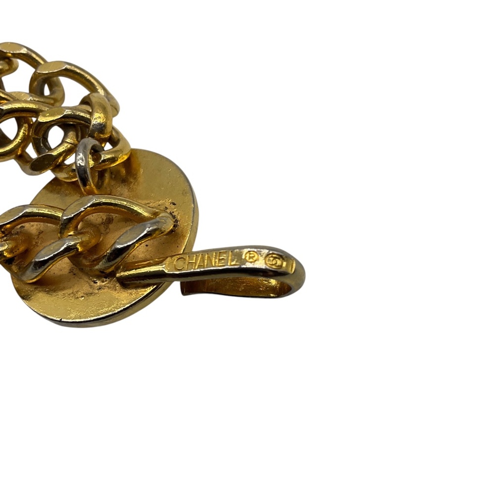 CHANEL VINTAGE 1984 GOLD CC MEDALLION CHAIN BELT - Picture 8 of 8